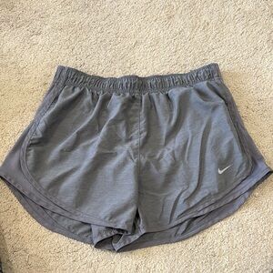 Nike Gray Athletic Shorts with Elastic Waistband